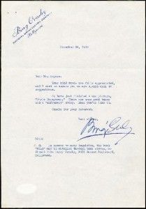 Bing Crosby Autograph Signed TLS PSA NM 7 PSA/DNA LOA  