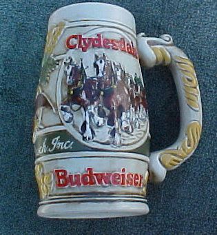 BUDWEISER 1983 Clydesdales Collector Beer Stein Mug Exc  