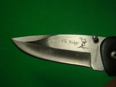 SS Elk Ridge Ebony/Burl Wood Lockback Deer Knife Pocket Knife ER 