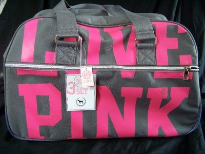 VICTORIAS SECRET PINK ROLLING SUITCASE LUGGAGE SET / 3  