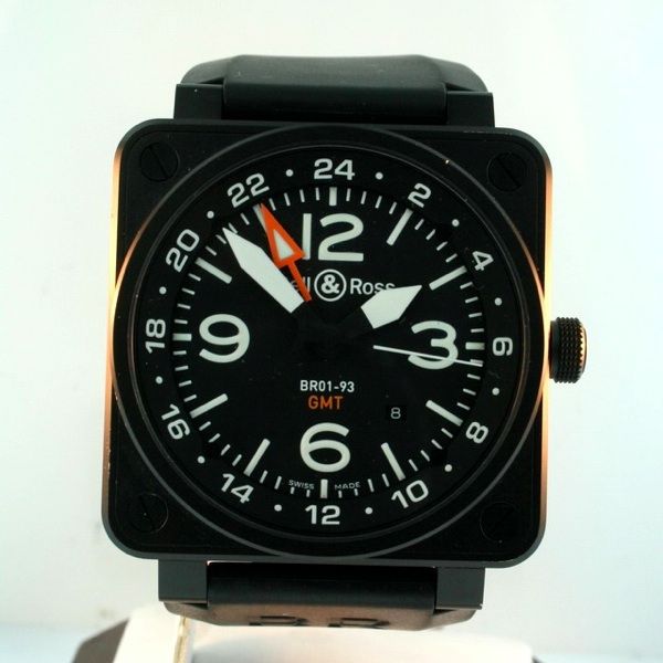 Bell & Ross BR01 93 GMT $5,000.00 Dual Time 46mm Stainless Steel PVD 