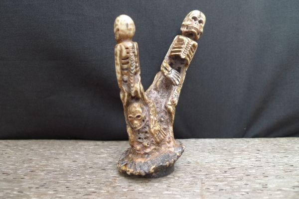 Skeleton GHOST carved from real DEER HORN / Antler. Water spirits 