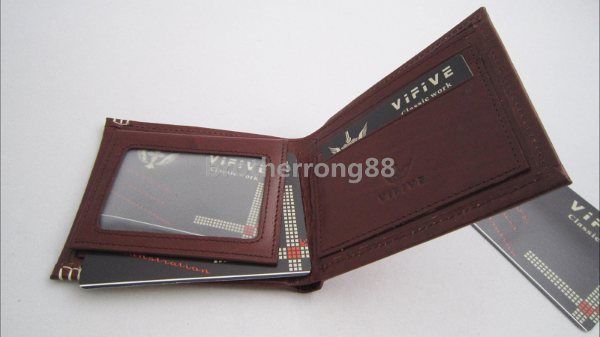 New 1A Italy smooth Calf Leather Brown Wallet VIFIVE  