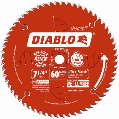 Freud D0760A 7 1/4 x 60T Fine Finish Saw Blade  