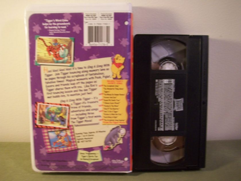   THE POOH Sing a Song W TIGGER Childrens VHS Tape 786936117851  