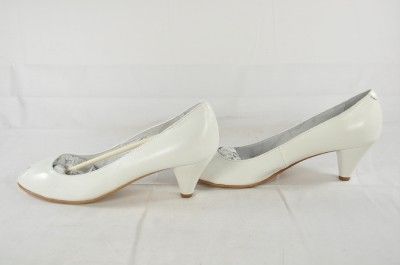   ITALY 81150 WHITE LEATHER PEEP TOE HEELS PUMPS 38 8 (1567) $200  