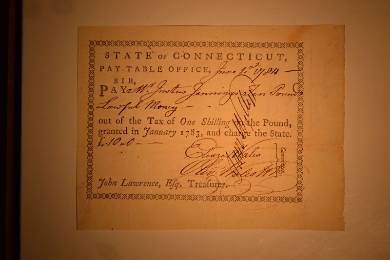 Connecticut Pay Table Office. June 1, 1784. EF AU  