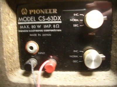   of PIONEER CS 63DX SPEAKERS ~EXCELLENT See You Tube Videos  