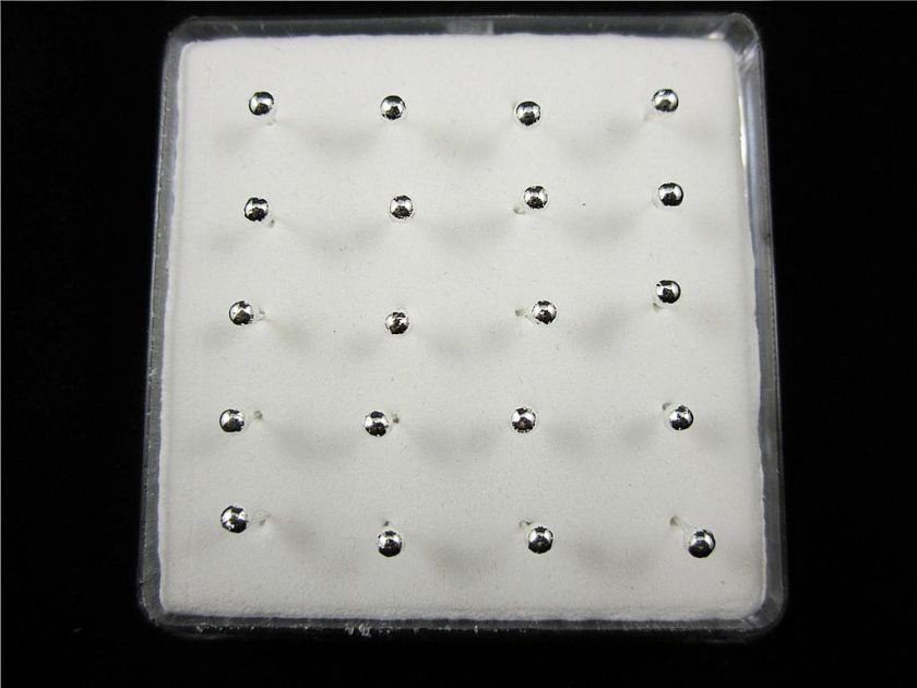 Wholesale Lots 20Pcs Simple Silver Ball Pierced Nose Stud 1mm  