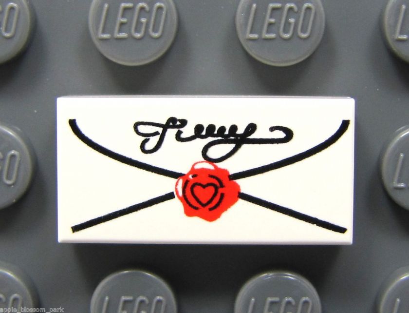 NEW Lego City LOVE LETTER 1x2 White DECORATED TILE Mail/Envelope/Post 