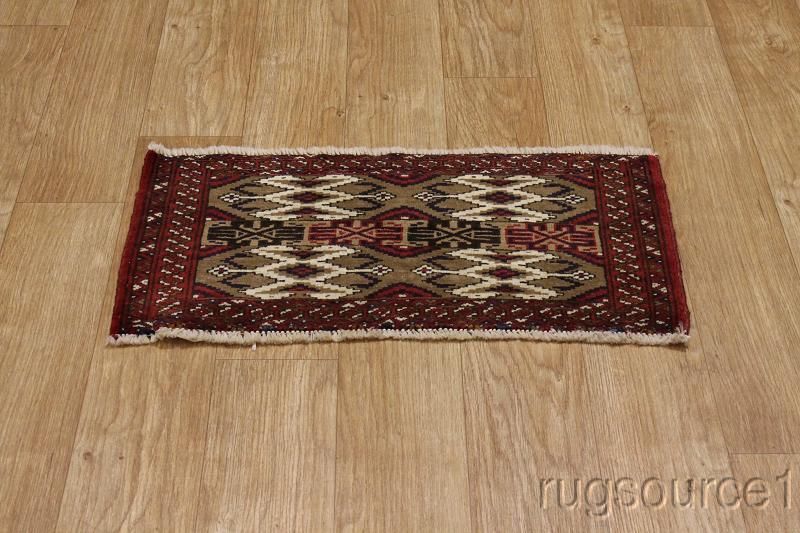 UNBEATABLE DEAL 1X3 TURKOMAN PERSIAN ORIENTAL AREA RUG WOOL CARPET 