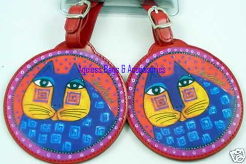 Laurel Burch Luggage Tote Tags Cat Face Sanchez NEW  