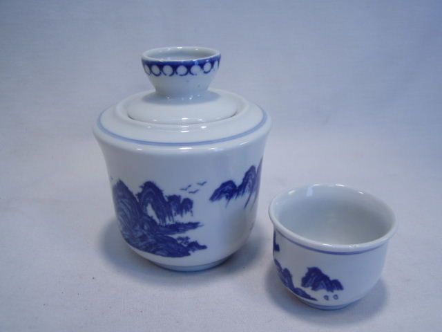 NEW PORCELAIN WINE CUP JAPANESE SAKE LANDSCAPE  