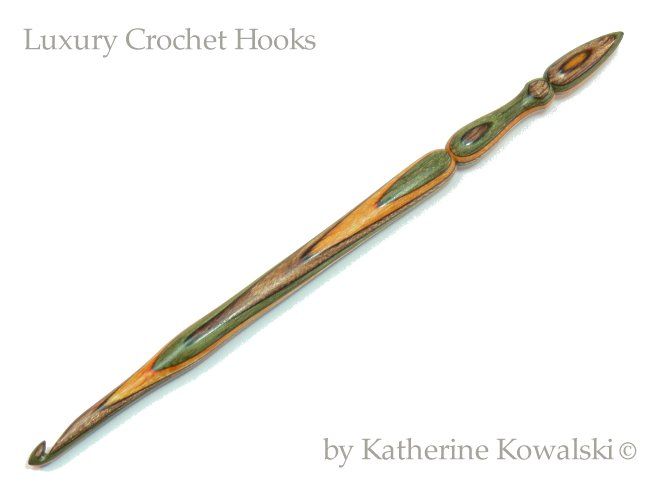 DAYSTAR Wood Crochet Hook ~Fall Leaves~ Size J  