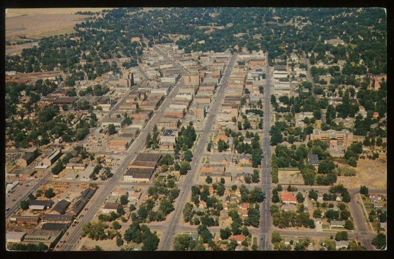 062111 AERIAL VIEW VINTAGE WALLA WALLA WA WASHINGTON POSTCARD  