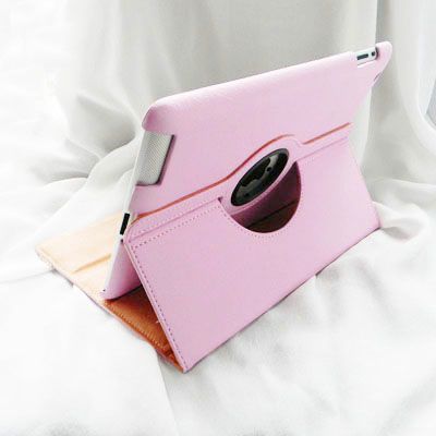 iPad 2 Magnetic Smart Cover Leather Case Rotating Stand  