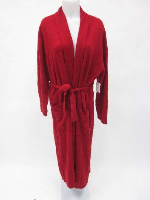 NWT ARLOTTA Red Cashmere Long Sleeve Belted Robe Sz M  