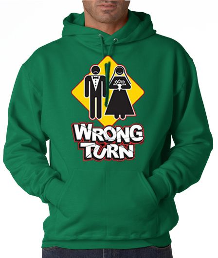 Wrong Turn Marriage Funny 50/50 Pullover Hoodie  