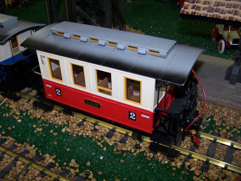 LGB G SCALE COACH+QUAD LIGHTING+LGB STEEL SPOKES # 3011  