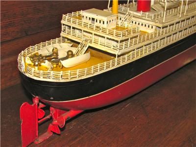   BING OCEAN LINER LEVIATHAN STEAM SHIP MARKLIN CARETTE 32inch TIN BOAT