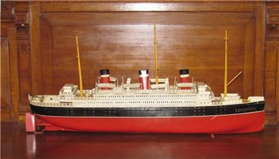   BING OCEAN LINER LEVIATHAN STEAM SHIP MARKLIN CARETTE 32inch TIN BOAT