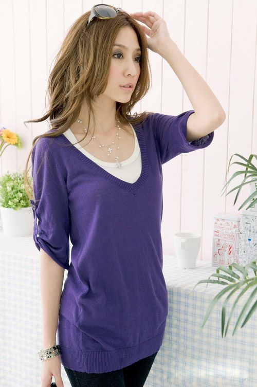 NECK TUNIC KNIT WEAR PULLOVER SWEATER DRESS S RY3114  