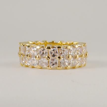 12 CT GOLD EP DOUBLE ETERNITY RING CZ CUBIC ZIRCONIA  