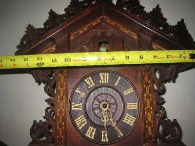 Beautiful Antique Cuckoo Clock German Made Fruit Wood  