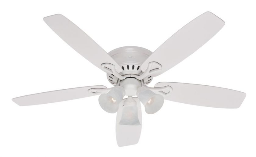 HUNTER 52 Low Profile Ceiling Fan W Light Wht HR21371 049694213716 