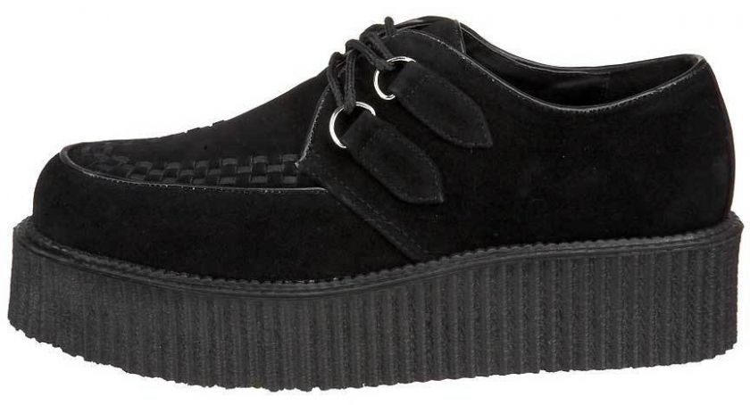 DEMONIA MENS BLACK VEGAN SUEDE CREEPERS V CREEPER 502S  