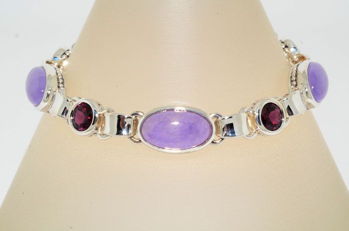 13.00CT PURPLE JADE & RUBELLITE BRACELET GORGEOUS  