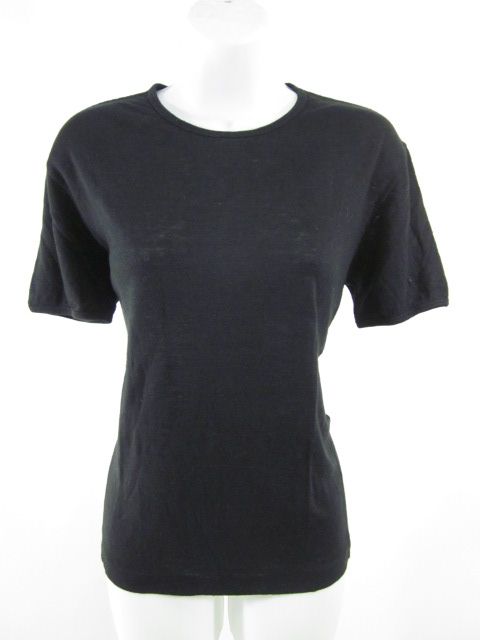 CALVIN KLEIN COLLECTION Black Crewneck Sweater Top Sz S  