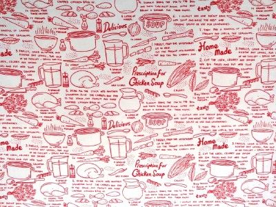 New Chicken Soup Fabric BTY Recipe Kitchen Food Timeless Treasures 