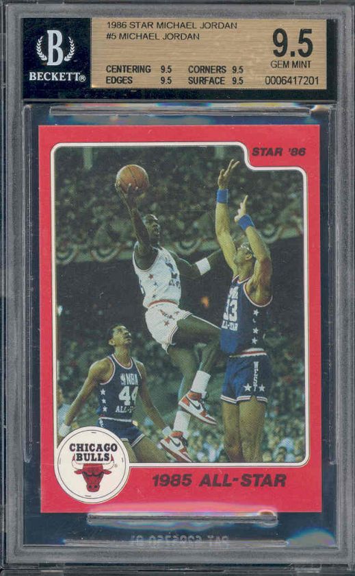 1986 star #5 MICHAEL JORDAN set rc rookie BGS 9.5 9.5 9.5 9.5  