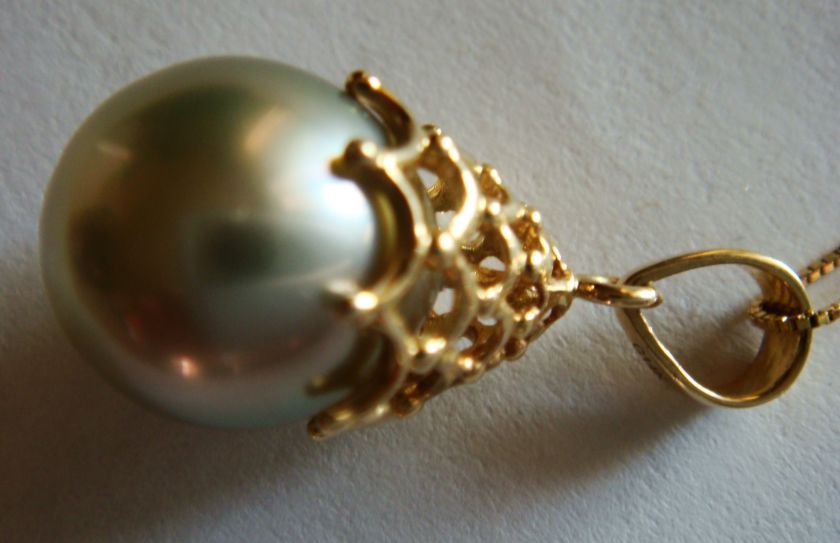 14KT YELLOW GOLD /14.5x11.5MM TAHITIAN PEARL PENDANT  