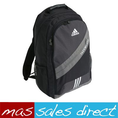 NEW ADIDAS SPORTS BLACK TAEKWONDO LOGO ESSENTIALS BACK PACK BAG  