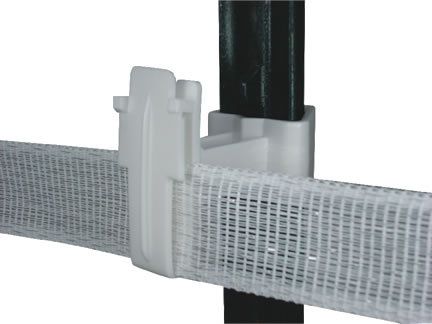 Post   2 Polytape Insulator   White Electric Fence  