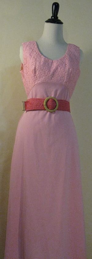 VTG 60s LACE GOWN (S) sexy BROCADE ball embroidered evening stitched 