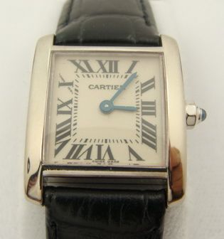 Ladies CARTIER Tank Francaise 18K White Gold Watch  