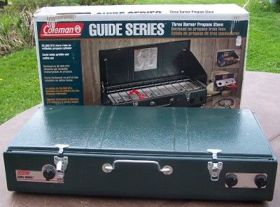 Vintage Coleman 548 700T 3 burner propane stove NIB Guide Series 