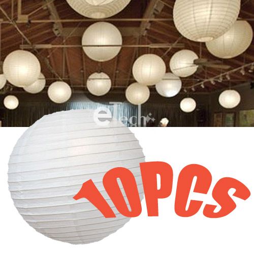 10 X White 14 Chinese Paper Lantern Wedding Decoration  