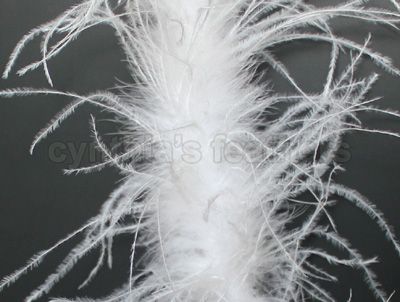 ply, 72 SnOw WhiTe Ostrich Feather Boa, A+ Quality  