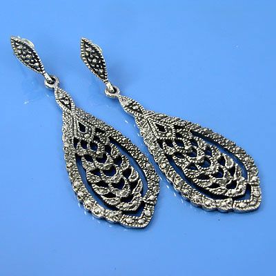 27 gms 925 Sterling Silver Filigree Drop Dangle Earri  