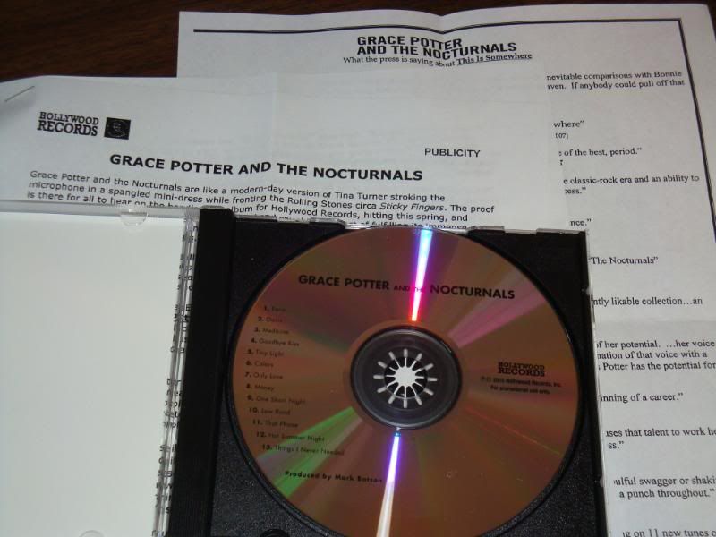 GRACE POTTER & THE NOCTURNALS ADVANCED PROMO CD + BAND BIO SHEETS Self 