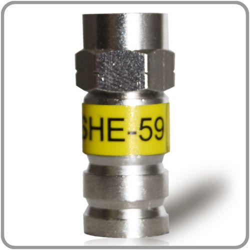 RG59 F Connector Mini Coax Headend Compression Fitting  