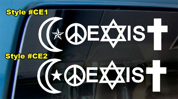 COEXIST HIPPIE PEACE ECO U2 ANTI WAR LOVE DECAL STICKER  