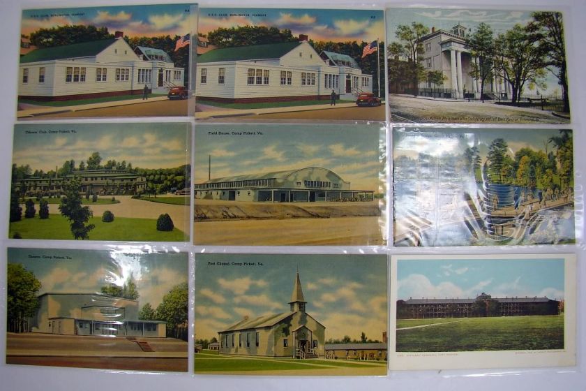 VTG Lot 100 Military Buildings Postcards Most WWI & WWII from 1907 to 