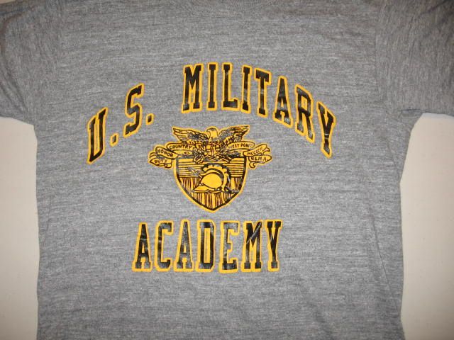   80s RAYON TRI BLEND U.S. MILITARY ACADEMY WEST POINT T Shirt XS thin