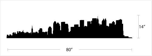 NEW YORK SKYLINE   Vinyl Wall Art Decals 80 Wide NEW  