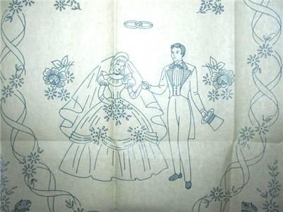 Vintage Alice Brooks Wedding Sampler Transfer Pattern  